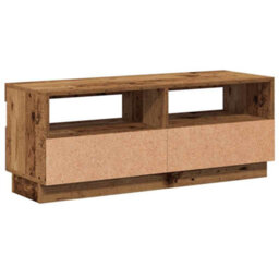 Walplus Tv Cabinet With Led Lights Old Wood 100X35X40 Cm Engineered Wood - thumbnail 9