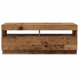 Walplus Tv Cabinet With Led Lights Old Wood 100X35X40 Cm Engineered Wood - thumbnail 6