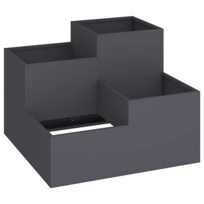 Berkfield Modern Garden Planter Anthracite 100 X 100 X 60 Cm Steel - image 1