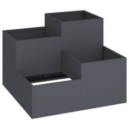 Berkfield Modern Garden Planter Anthracite 100 X 100 X 60 Cm Steel - thumbnail 1