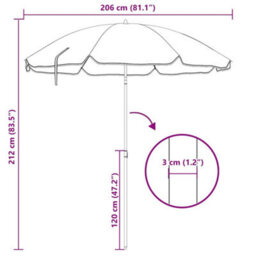 Berkfield Beach Parasol With Aluminium Pole Camouflage 240 Cm - thumbnail 8