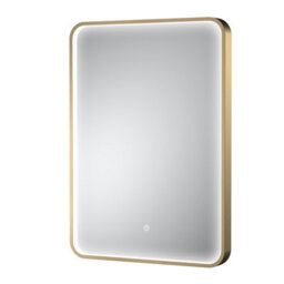 Hudson Reed Pictor Led Touch Sensor Inset Framed Mirror With Demister, Brushed Brass, 700 X 500 mm