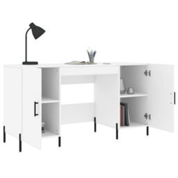 Berkfield Desk White 140X50X75 Cm Engineered Wood - thumbnail 4