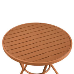 Terracotta Round Garden Bistro Table, Metal, Outdoor Dining, Weather Resistant - thumbnail 3