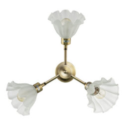 Happy Homewares Traditional Ceiling Light Fitting With Frosted Scallop Glass Shades - thumbnail 3