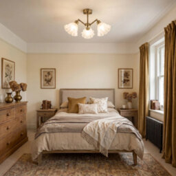 Happy Homewares Traditional Ceiling Light Fitting With Frosted Scallop Glass Shades - thumbnail 6