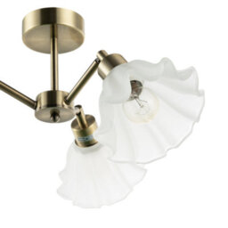 Happy Homewares Traditional Ceiling Light Fitting With Frosted Scallop Glass Shades - thumbnail 5