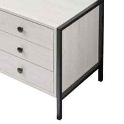 Alva White Oak 3 Drawer Bedside Table Chest Nightstand Bedroom Furniture Storage - thumbnail 6