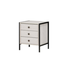 Alva White Oak 3 Drawer Bedside Table Chest Nightstand Bedroom Furniture Storage - thumbnail 2
