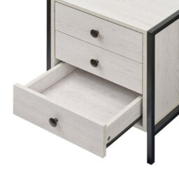 Alva White Oak 3 Drawer Bedside Table Chest Nightstand Bedroom Furniture Storage - thumbnail 4
