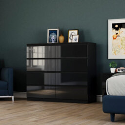 Lassic Vida Designs Glinton 3 Piece Black Fsc Bedroom Set - (8 Drawer Chest, 2 Door Wardrobe, 2 Drawer Bedside Chest) - thumbnail 4