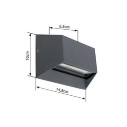 Luminosa Lighting Luminosa Honna Outdoor Up Down Wall Lamp Anthracite Ip54 Clear Glass Shade Led 3000K - thumbnail 7