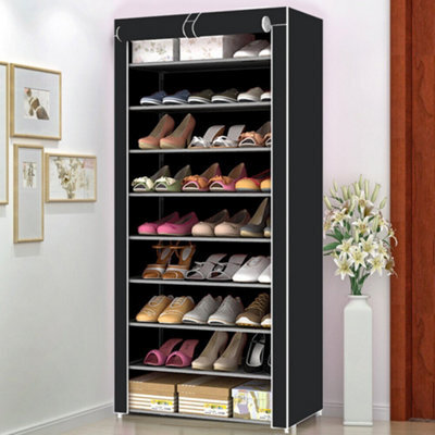 10 Tier Shoes Cabinet Storage Organiser Shoe Rack Stand Holds 27 Pairs - image 1