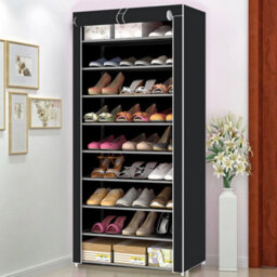 10 Tier Shoes Cabinet Storage Organiser Shoe Rack Stand Holds 27 Pairs - thumbnail 1