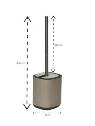 Showerdrape Beige Bathroom Accessory Set Floor Caddy With Toilet Brush And Holder - thumbnail 5