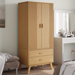 Vidaxl Wardrobe Olden Brown 76.5X53X172 Cm Solid Wood Pine - thumbnail 1