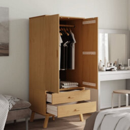 Vidaxl Wardrobe Olden Brown 76.5X53X172 Cm Solid Wood Pine - thumbnail 4