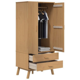 Vidaxl Wardrobe Olden Brown 76.5X53X172 Cm Solid Wood Pine - thumbnail 5