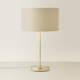 Valuelights Charles Gold Table Lamp With Metallic & Natural Shade - thumbnail 6