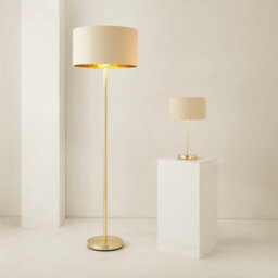 Valuelights Charles Gold Table Lamp With Metallic & Natural Shade - thumbnail 7