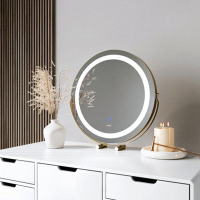CARME Home Zara Gold Touch Sensor Led Light Mirror - image 1