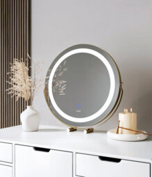 CARME Home Zara Gold Touch Sensor Led Light Mirror - thumbnail 2
