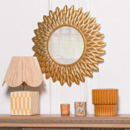 Ayla Round 48Cm Sunflower Gold Finish Wall Mirror - thumbnail 1