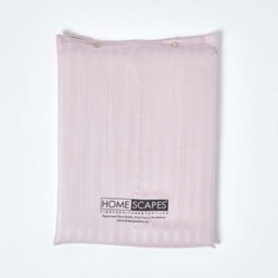 Homescapes Dusky Pink Violet Egyptian Cotton Satin Stripe Flat Sheet 330 Tc, Double - thumbnail 5