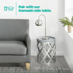 Livivo Round Coffee Table Silver Damask Frame Living Room Furniture - thumbnail 9