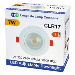 Long Life Lamps Company 7W Adjustable Round Led Recessed Ceiling Downlight 3000K Clr17 - thumbnail 9