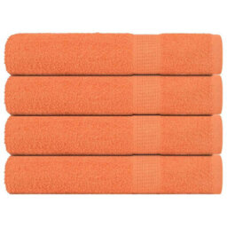 Berkfield Sauna Towels 4 Pcs Orange 80X200 Cm 360 Gsm 100% Cotton - thumbnail 1