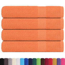 Berkfield Sauna Towels 4 Pcs Orange 80X200 Cm 360 Gsm 100% Cotton - thumbnail 2