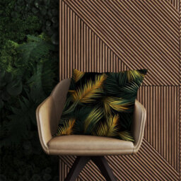 Warren Reed Designer Golden Palm Leaves Outdoor Cushion 45Cm X 45Cm - thumbnail 2