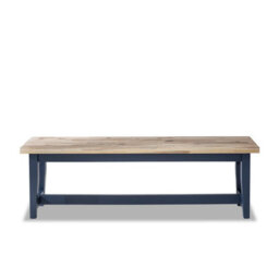 Statement Furniture Florence Solid Acacia Hardwood Dining Bench 140Cm - Navy Blue - thumbnail 5
