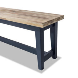 Statement Furniture Florence Solid Acacia Hardwood Dining Bench 140Cm - Navy Blue - thumbnail 4