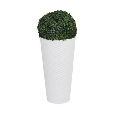 Urbn-Living White, Set Of 1 - Round Pots With Artificial Boxwood Ball Plant - 38.5X20X20Cm - image 1