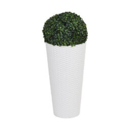 Urbn-Living White, Set Of 1 - Round Pots With Artificial Boxwood Ball Plant - 38.5X20X20Cm - thumbnail 1