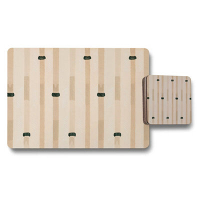Benjamin Tate Design Designer Artwork Placemat And Coaster Set With Wooden Base Limited Edition Exclusive Collection - image 1