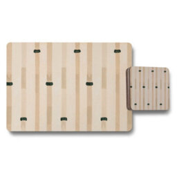 Benjamin Tate Design Designer Artwork Placemat And Coaster Set With Wooden Base Limited Edition Exclusive Collection