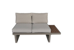 Beige 5 Seater Aluminium Metal Sofa Set/ Loungers With Brown Pollywood Coffee Table Multi Use Modular With Beige Cushions - thumbnail 4