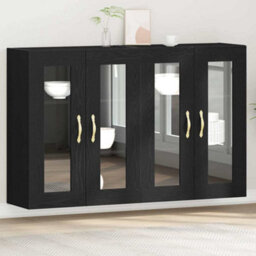 Berkfield Wall Mounted Cabinets 2 Pcs Black Oak 69,5X34X90 Cm Engineered Wood