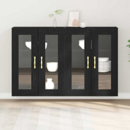 Berkfield Wall Mounted Cabinets 2 Pcs Black Oak 69,5X34X90 Cm Engineered Wood - thumbnail 4