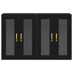 Berkfield Wall Mounted Cabinets 2 Pcs Black Oak 69,5X34X90 Cm Engineered Wood - thumbnail 6