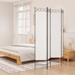 Vidaxl 4-Panel Room Divider White 160X200 Cm Fabric - thumbnail 1