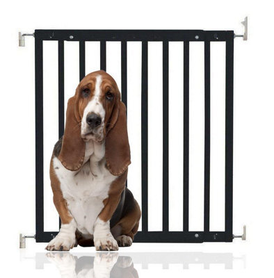 Bettacare Chunky Wooden Screw Fit Dog Gate, 63.5Cm - 105.5Cm, Black, Wooden Dog Gate Gate, Screw Fit Pet Stair Gate, Puppy Gate - image 1