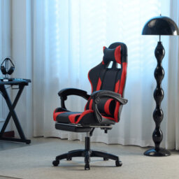 Home Source Neuro Red Black Fully Adjustable Gaming Computer Chair With Footrest And Lumbar Support - thumbnail 2