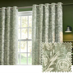 Wylder Bengal Chenille Room Darkening Eyelet Curtain Pair Sage (W)168Cm X (D)137Cm - thumbnail 6