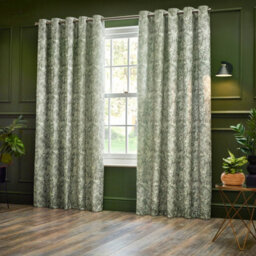 Wylder Bengal Chenille Room Darkening Eyelet Curtain Pair Sage (W)168Cm X (D)137Cm - thumbnail 5