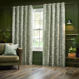 Wylder Bengal Chenille Room Darkening Eyelet Curtain Pair Sage (W)168Cm X (D)137Cm - thumbnail 1