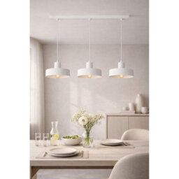 Luminosa Lighting Luminosa Velyo Bar Pendant Ceiling Light White 3X E27 - thumbnail 3